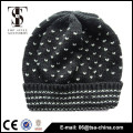 Schwarze Farbe Warm Winter schwarz gestrickte Beanie Hut